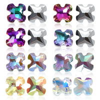 Qiao 14mm croix cristal verre pendentif délicat charmant pour bijoux à bricoler soi-même accessoires diamant décoration