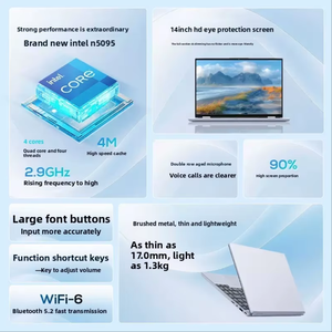 Portátiles Empresariales de Alta Configuración de 14 Pulgadas con Intel Core N5095, Computadoras Portátiles <span class=keywords><strong>para</strong></span> Tomar Notas, Computadora Económica <span class=keywords><strong>para</strong></span> la Universidad - Product Image 2