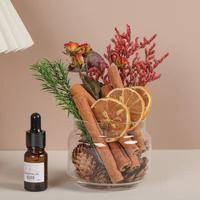 Set Bahan Pembuatan Sachet Aroma DIY Jeruk Kayu Manis Biji Pinus Bunga Kering Set Kantong Aromaterapi