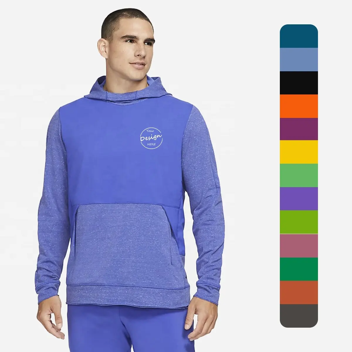 Luxury Color Block Wholesale Emboss Printing Fleece Casual Running Man Hoodie S Pullover High Quality Custom Hooded Sweatshirt