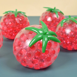 TPR Tomato Squeeze Toy Soft Rubber <b>Beads</b> Decompression Ball Stress Relief Fidget Toy for Boys Girls - Product Image 2