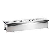 Boîte à fumage en acier inoxydable Pinnovo pour barbecue à gaz extérieur avec couvercle à charnières, accessoires de barbecue, facile à nettoyer et universelle
