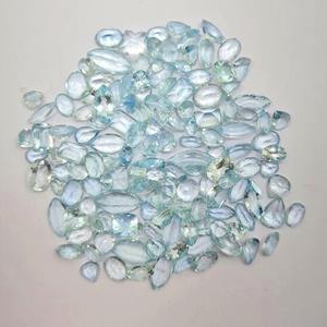 Grado superior 100% Aguamarina natural Oval Facetado Laboratorio Creado Tamaño calibrado suelto Piedras preciosas para la fabricación de joyas Uso a granel - Product Image 5