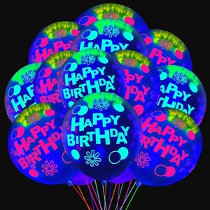 HLC 12 Inch Transparent Fluorescent Neon <b>Balloons</b> with Dots <b>Glow</b> <b>in</b> <b>Dark</b> Wedding Birthday Party <b>Balloons</b> <b>Glow</b> Under UV Light - Product Image 2