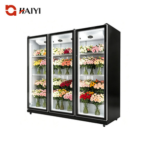 Vitrine Réfrigérée Commerciale pour Fleurs en Acier Inoxydable, Sans Givre, Trois Portes, Équipement Réfrigérateur pour Magasin - Product Image 1
