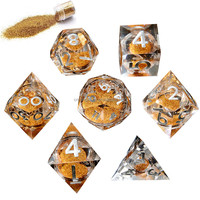 Produk Baru DND Liquid Dice dengan Glitter Dice Liquid Core untuk Table Game RPG Dice Sharp