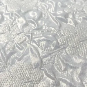 Harvest 100% polyester 30d chiffon foiled with embossing floral pattern fabric for party wear and beach wear