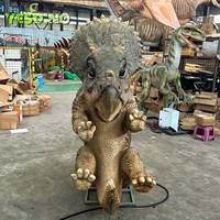 Triceratops bébé Animatronic dinosaure modèle Silicone bébé Triceratops juvénile Dino parc décoration pour affichage de musée