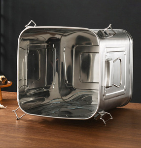 Recipiente Hermético de Aço Inoxidável SS304 Grande 50L 33L 20L 13L 9L Quadrado para Armazenamento de Alimentos, Óleo, Açúcar e Grãos na Cozinha - Product Image 4