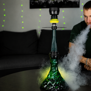 Chicha de style course haut de gamme en acier inoxydable de 52 cm, avec base en verre et un seul tuyau, coffret cadeau, ensemble complet pour bars et salons, vente en gros - Product Image 4