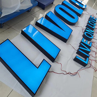 Enseigne de lettres éclairée par LED Enseigne extérieure promotionnelle décorative et lumineuse avec caractères lumineux Enseigne de lettres en acrylique