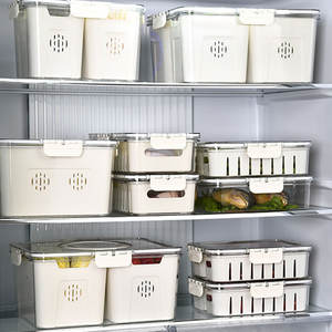 Voedselkwaliteit Keuken Ingrediënt Draagbare Koelkast Opbergdozen Plastic, Snackschotels Doorzichtige Organizer Plateau <span class=keywords><strong>Box</strong></span> Met Lade Inzetstuk - Product Image 2