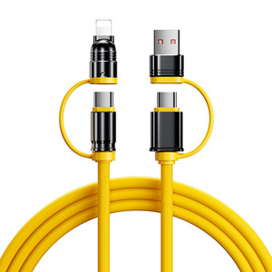 Cable de datos Mech 4 en 1 tipo C de silicona de 1 m de carga rápida para teléfonos Apple y Huawei - Product Image 1
