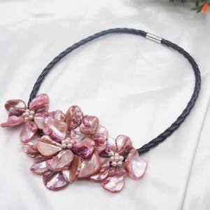 Argent sterling or vermeil mère de rétro sculpté à la main venu pendentif naturel couleur pure coquille <span class=keywords><strong>collier</strong></span> de perles coquille perle - Product Image 4