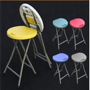 Comfortable Portable HDPE Plastic Round Folding Garden Stools Folding Round Chairs