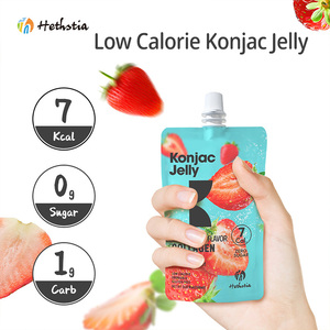 Naturel Sain Consommation Directe Zéro Gras Sans Sucre Faible en Gras Faible IG Sans Allergène Végétalien Gelée de Konjac à <span class=keywords><strong>la</strong></span> Fraise - Product Image 5
