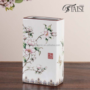 Florero con forma <span class=keywords><strong>de</strong></span> <span class=keywords><strong>libro</strong></span> pintado a mano V290, jarrón <span class=keywords><strong>de</strong></span> mesa <span class=keywords><strong>de</strong></span> porcelana <span class=keywords><strong>de</strong></span> cerámica tradicional china para el hogar - Product Image 2