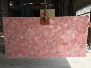 Paneles de Pared y Pisos de Cuarzo Rosa Natural, Losa de Cristal Rosa Pulido, Retroiluminado, Moderno, Ecológico e Impermeable - Product Image 3