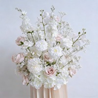 Boule de fleurs artificielle en soie blanche RHD pour décoration de mariage, centre de table