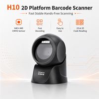 Escáner de Códigos de Barras 2D de Escritorio USB, Manos Libres, Lector de Códigos QR para Punto de Venta, Minoristas, Almacenes, Escaneo de Inventario