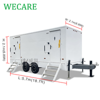 Unité de salle de bain mobile de luxe Wecare, douche et toilettes portables, remorque WC pour le camping