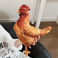 Peluche de poulet réaliste, jouet en peluche doux, animal de la ferme, vente en gros, décoration d'intérieur