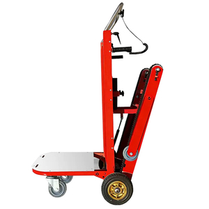 รถเข็นเหล็กพับได้สีแดงแบบมีล้อสี่ล้อสำหรับงานอุตสาหกรรม ขึ้นบันไดได้ - Product Image 1