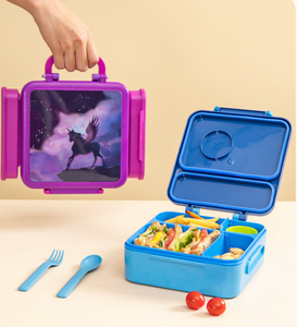 Biểu Tượng Tùy Chỉnh Nhiệt Hộp Ăn Trưa Với Túi Ăn Trưa Dao Kéo Thiết Lập Trường Lonchera Với Jar <span class=keywords><strong>4</strong></span> Ngăn Leakproof <span class=keywords><strong>Bento</strong></span> Box Cho Trẻ Em - Product Image 2