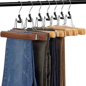 <span class=keywords><strong>Cintre</strong></span> multifonctionnel de haute qualité antidérapant économiser de l'espace cintres à pantalons en bois pratiques à vendre - Product Image 4