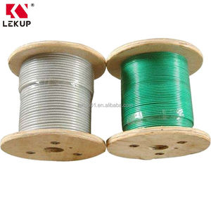 ผู้ผลิตมืออาชีพ <span class=keywords><strong>สาย</strong></span>เคเบิลเหล็กชุบสังกะสีเคลือบพลาสติก หรือ<span class=keywords><strong>สาย</strong></span>เคเบิลเหล็กกล้าไร้สนิม 1x7 - Product Image 1