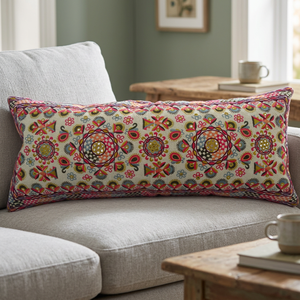 Wholesale Custom <b>Indian</b> Hand Embroidered 100% Cotton Canvas Cushion Covers Pillowcase Home Decor Christmas Gifts - Product Image 3