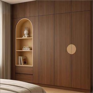 Armoire de chambre contemporaine minimaliste avec étagère ouverte cintrée, dressing de luxe pour villa - Product Image 5