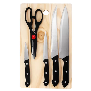 6 cái thớt và dao đặt thép không gỉ Knife Set với thớt gỗ kéo nhà bếp <span class=keywords><strong>PP</strong></span> xử lý - Product Image 1
