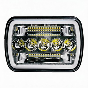 Luz de Conducción LED con Lente Reflector Negra de 7 Pulgadas, Enchufe H4, para Camión, Tractor, Automóvil, Luz de Trabajo LED Cuadrada de 5x7 Pulgadas, 75W, 6000K, 2 Años de Garantía - Product Image 1