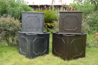 Pots de fleurs géants carrés en pierre composite, écologiques, durables et légers, pour intérieur et extérieur, maison et centre commercial