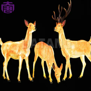 Estatua Decorativa de Reno Navideño de Fibra de Vidrio con Luces LED para Parque, Jardín y Mercado Navideño - Product Image 3