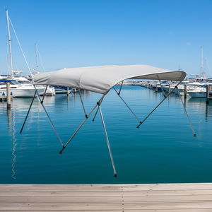 Toldo Bimini para Bote de 4 Arcos, Color Gris Claro, Poliéster 600D, Marco de Aluminio, Impermeable, Protección Solar, 96"Lx79-84"Wx54"H, Modelo de 2 Soportes - Product Image 2