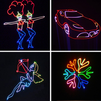 Lumière laser d'animation verte, projecteur laser d'animation RGB intelligent WIFI haute puissance pour extérieur, pointeur laser vert de Noël