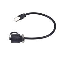 Connecteur étanche USB C 5 broches personnalisé, connecteur femelle USB C type C mural IP68 avec câble