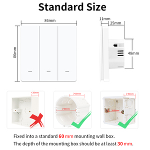 Bingoelec nuetral ו חיים חוט מכני מתג <span class=keywords><strong>3</strong></span> כנופיה 1 דרך wifi zigbee מתג חכם - Product Image 4