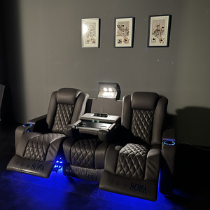 Sofás Reclinables Eléctricos Multifunción para Cine en Casa con Luz Led y Mesa Grande de Almacenamiento - Product Image 1