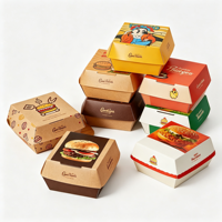 Livraison rapide, papier anti-graisse pour hamburger, boîte à hot-dogs, boîte à poulet, boîte à emporter