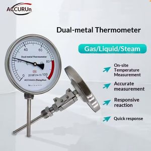 ميزان حرارة ثنائي المعدن WSS WSSX بمؤشر من الفولاذ المقاوم للصدأ للغلايات الصناعية وخطوط الأنابيب صنع في الصين - Product Image 2