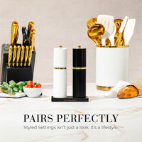 Ensemble moulin à sel et à poivre en bois FLYWOD, broyeur céramique réglable, moulin manuel rechargeable avec support pour cuisine et restaurant