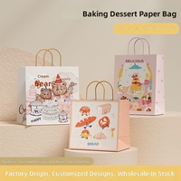 Sacs fourre-tout haut de gamme personnalisés en papier kraft biodégradable, imprimés offset, adaptés aux aliments, pour boulangeries, pâtisseries et emballages cadeaux