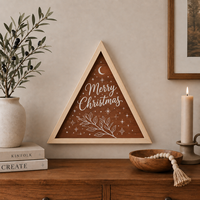 Placa de Madera de Feliz Navidad, Adorno Navideño para el Hogar, Decoración Interior de Temporada, Fabricante Mayorista Personalizado OEM, Regalo