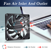 Ventilateur de boîtier d'ordinateur Gdstime GDA8010 DC 5V USB à roulement à bille 80x80x10mm avec dissipateur thermique en plastique