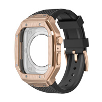 Bracelet de montre en TPU avec boîtier en alliage à 12 broches respirant de luxe pour montre S4/5/6/7/8/9 44/45 mm