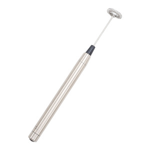 Fouet à main minimaliste en acier inoxydable, mousseur à lait et café à piles, commandes par bouton-poussoir, pour la maison, l'hôtel, portable - Product Image 5