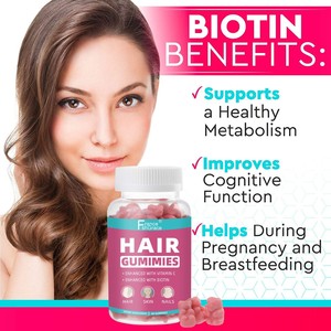 OEM Suppléments Naturels Candy Gel Jar Gummy Vitamine Biotine Vegan Food Hair Gummies - Product Image 3